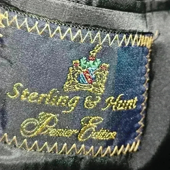 Sterling and Hunt Luxe Dark Navy Pinstripe 100% Wool Blazer Sz 42R EUC - Picture 6 of 14